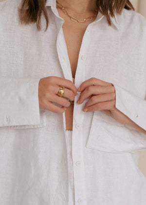 ELSIE Linen Shirt - White